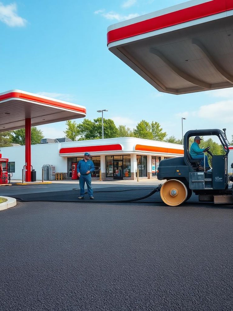 Pavimentación de gasolinería